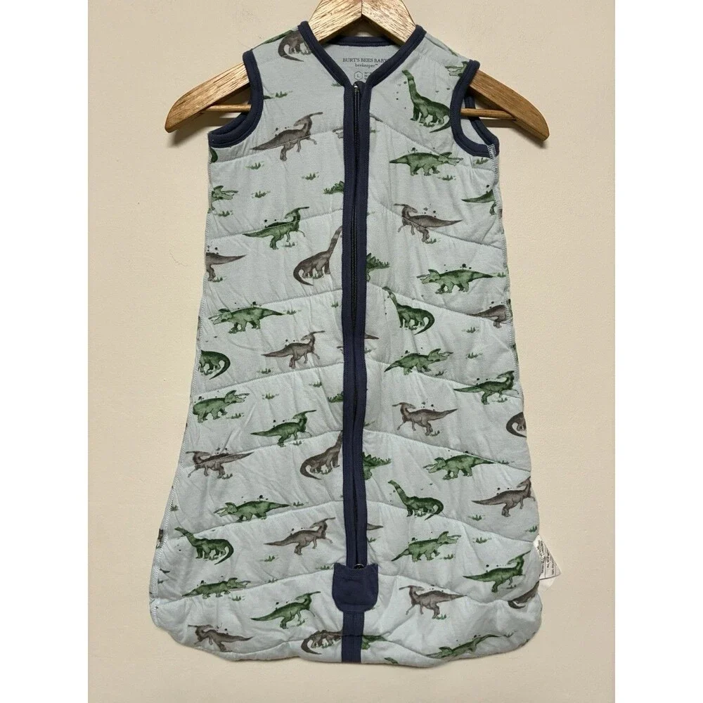 Burts Bees Baby Beekeeper Dinosaur Quilted Sleep Sack Wearable Blanket Lg 12-18M